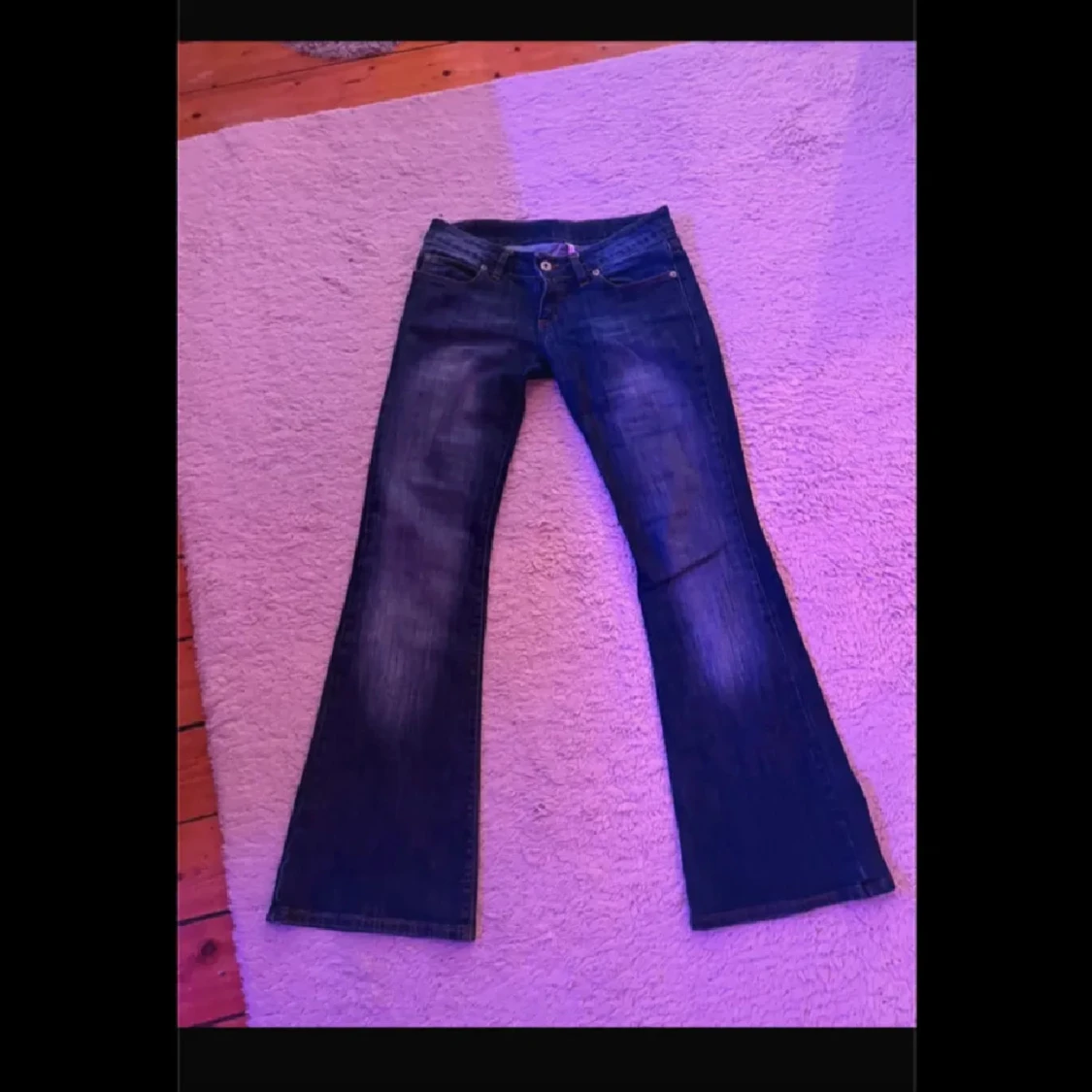 Blå lågmidjade jeans - 2