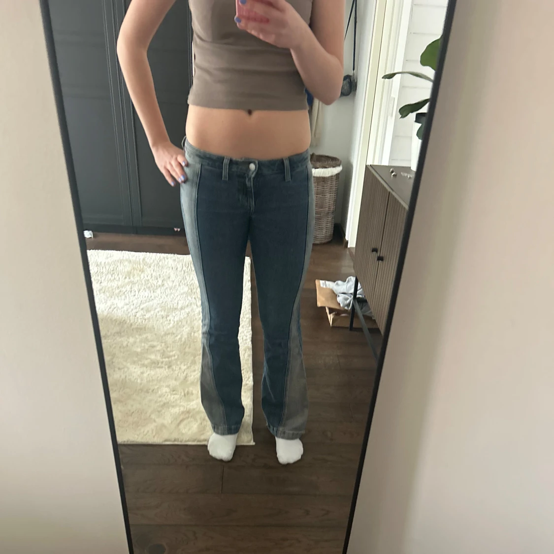 Blå bootcut jeans - 1