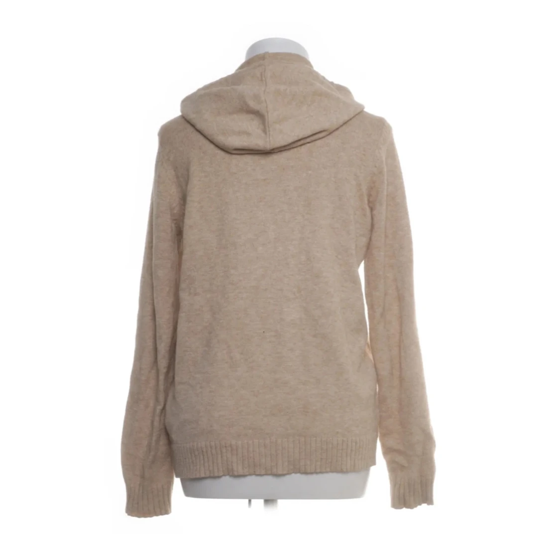 Beige stickad hoodie - 1