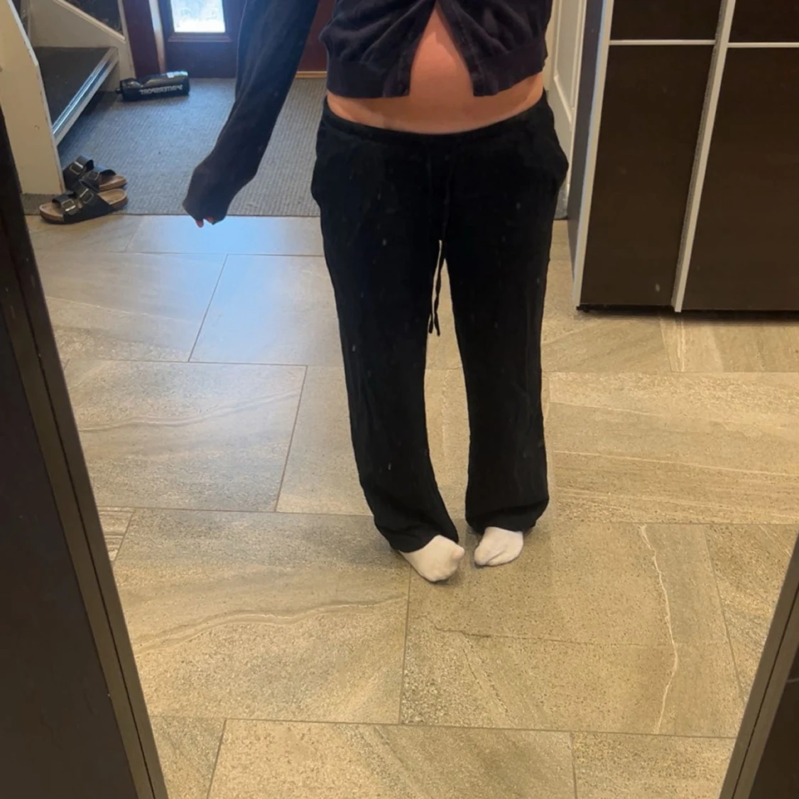 Svarta låga linnebyxor - 2