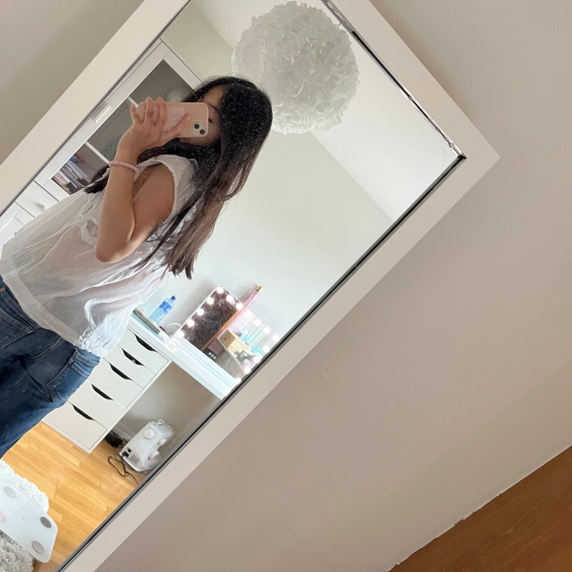 Blå slitna bootcut jeans - 3