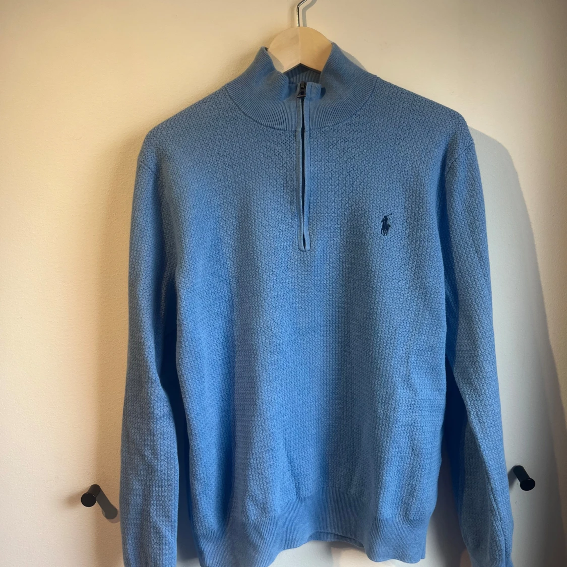 Blå stickad half zip från Polo Ralph Lauren