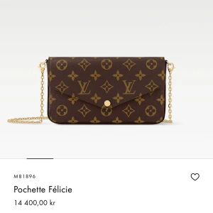 Louis Vuitton Pochette Félicie brun - Säljer en brun Pochette Félicie från Louis Vuitton med klassiskt monogrammönster och guldfärgad kedja. Väskan har kuvertformad design, tryckknapp och är tillverkad i exklusivt skinn. Perfekt för dig som vill ha en ikonisk och stilren accessoar.