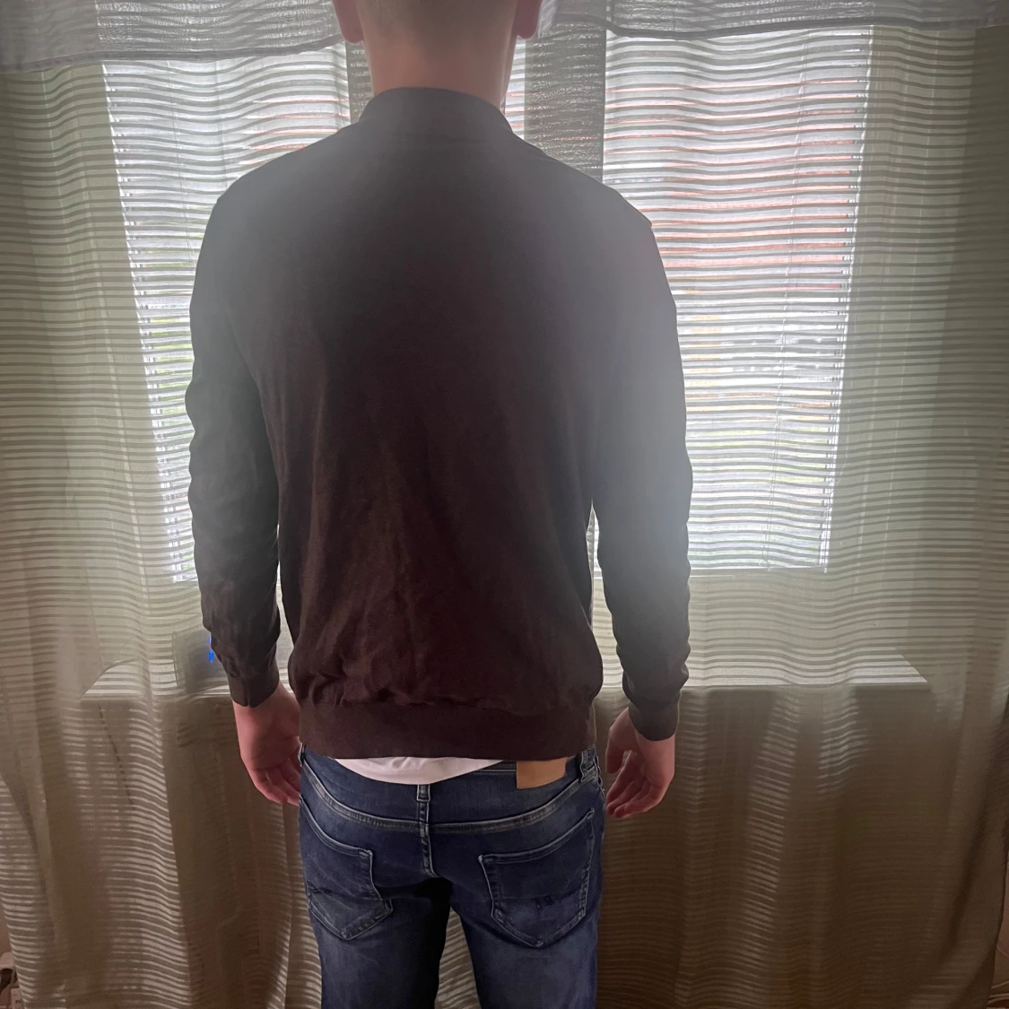 Brun långärmad pikétröja från Bläck - 1