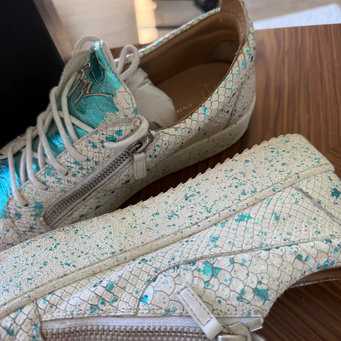 Giuseppe Zanotti turkosa sneakers - 4