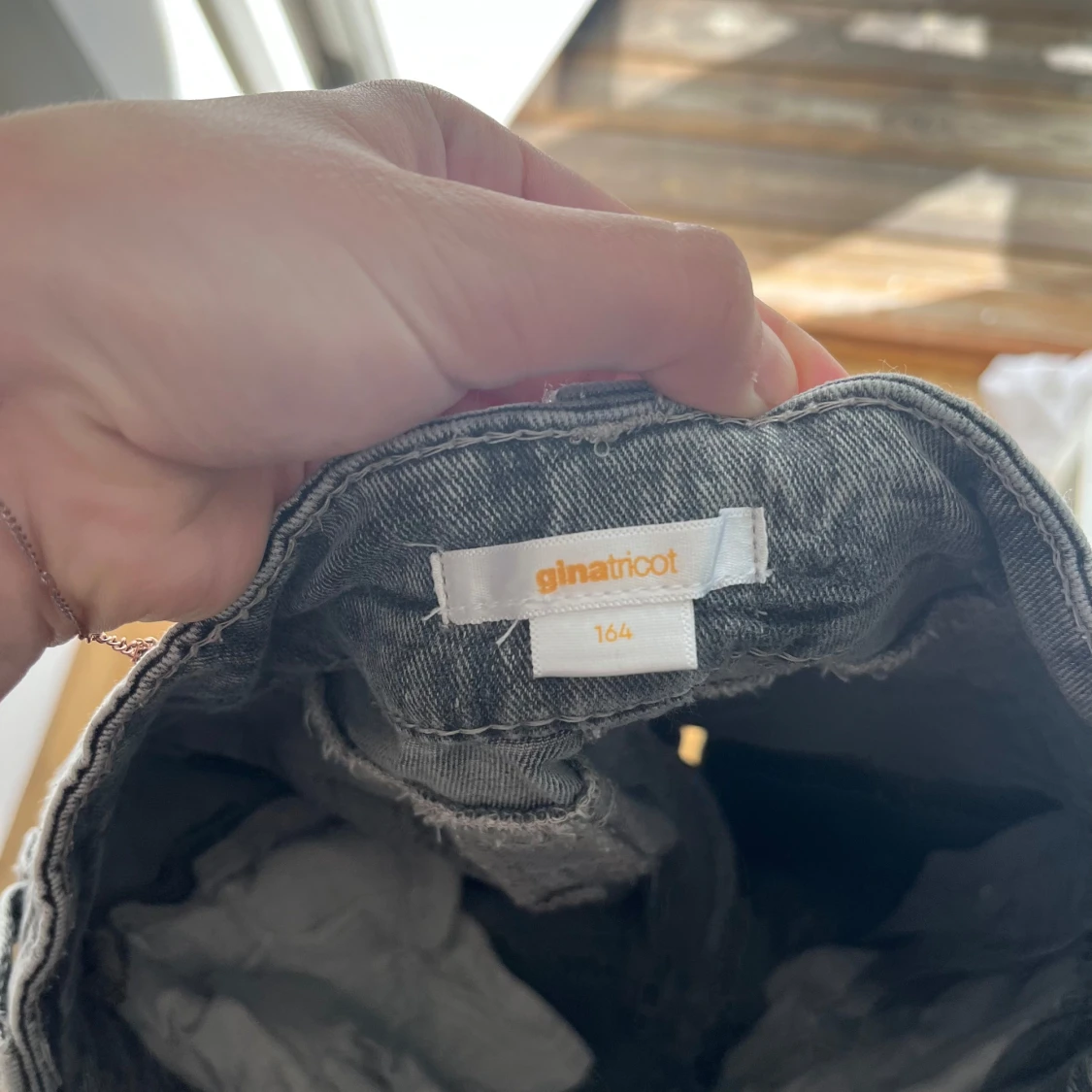 Grå jeans från Gina Tricot, stl 164 - 2