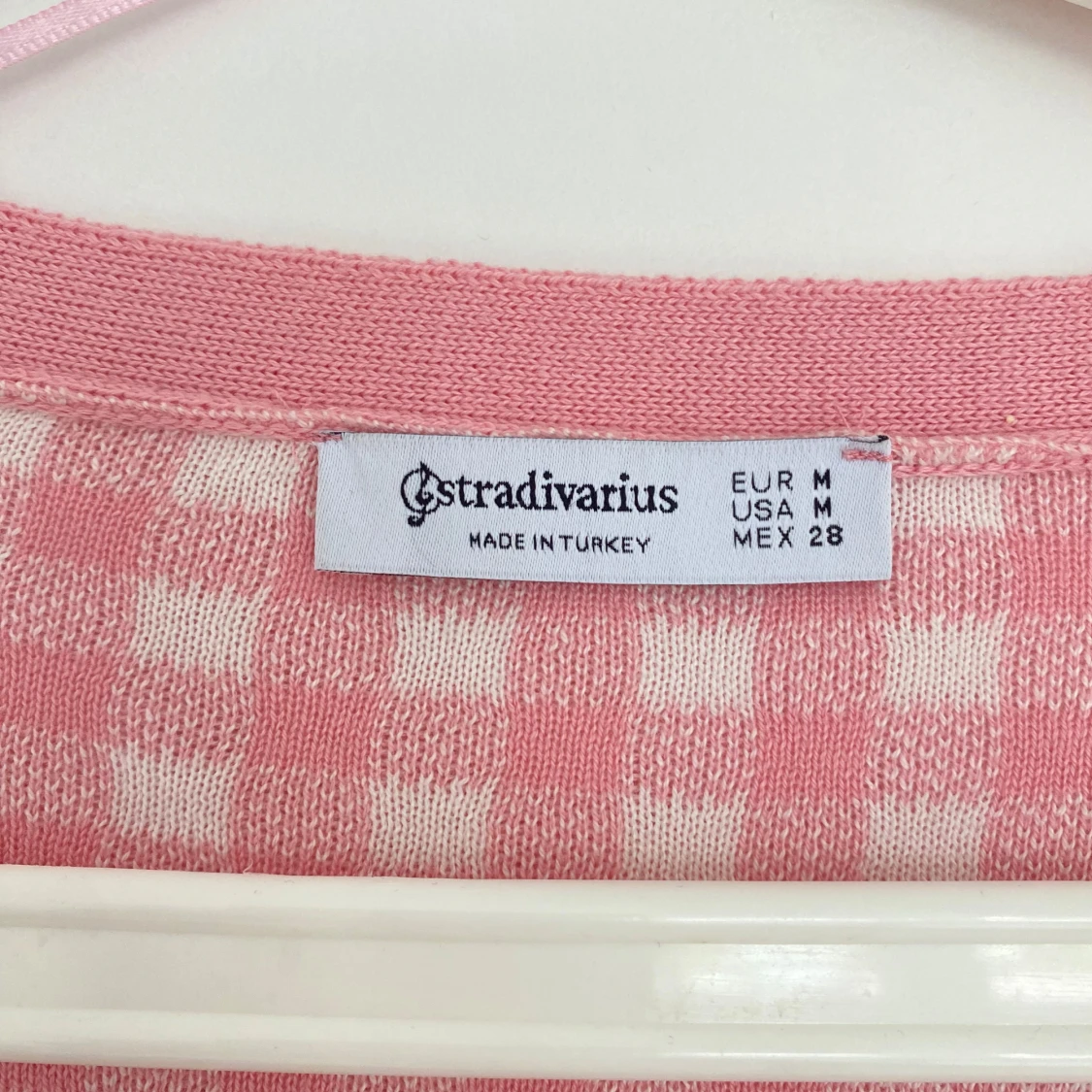 Rutig rosa kofta från Stradivarius - 2