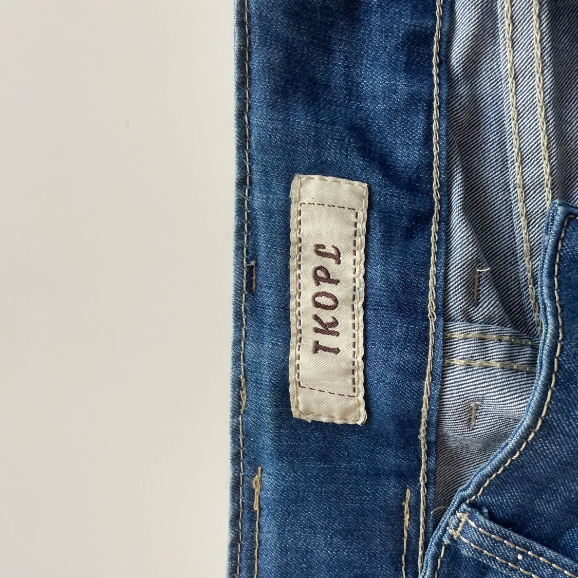 Blå bootcut jeans, low waist - 3