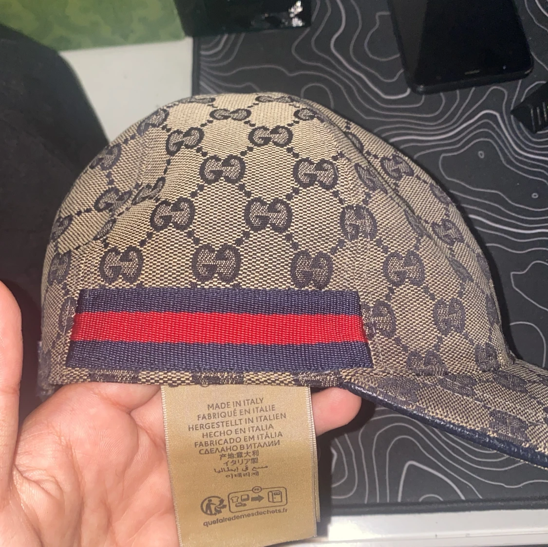 Gucci Navy keps med GG-mönster - 3