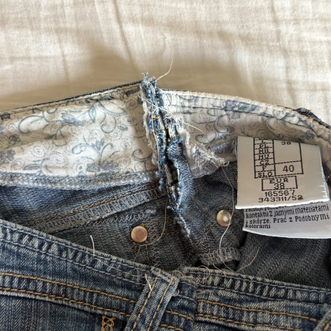 Blå korta jeansshorts - 2