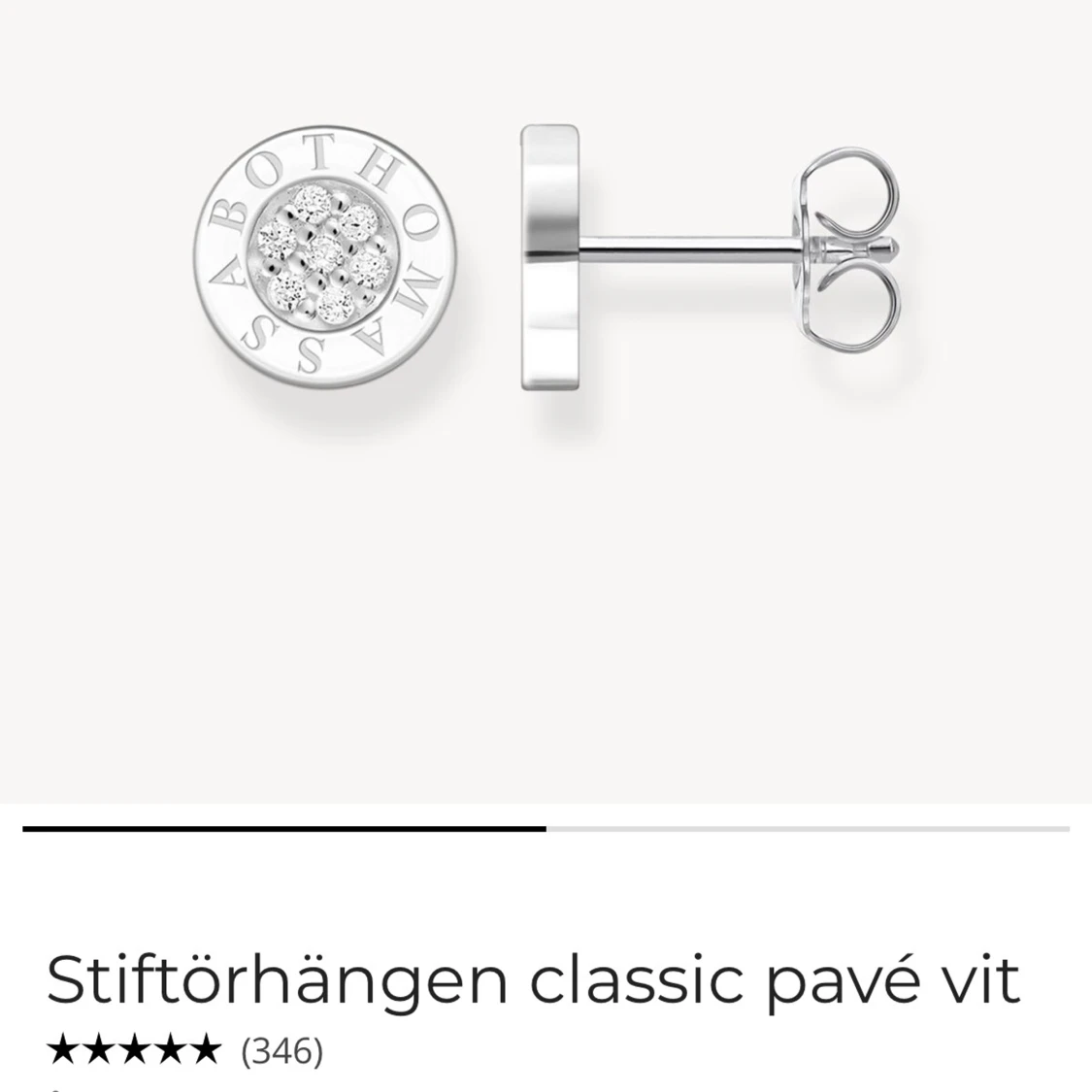 Stiftörhängen classic pavé vit från Thomas Sabo - 1