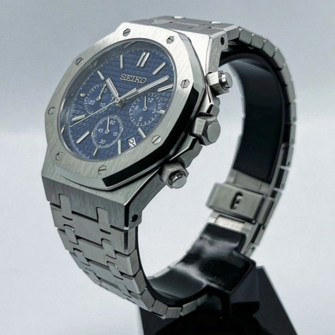 Seiko mod royal oak navy chronograph  - 1