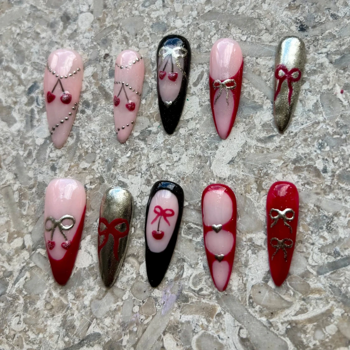 Handgjorda Coquette Press on-naglar || S - 2