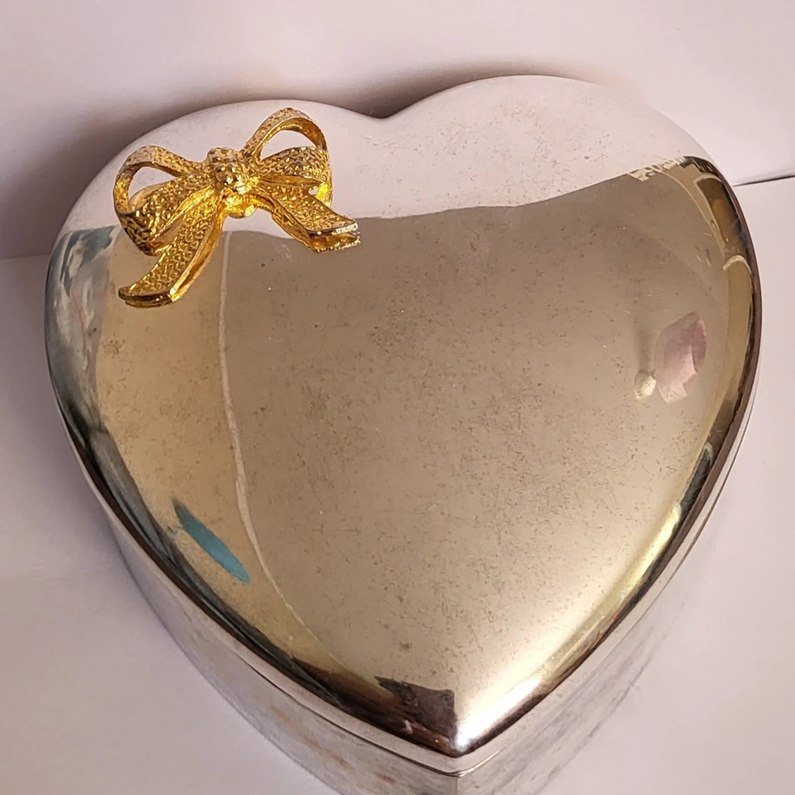 Vintage silver platted Heart jewellery box