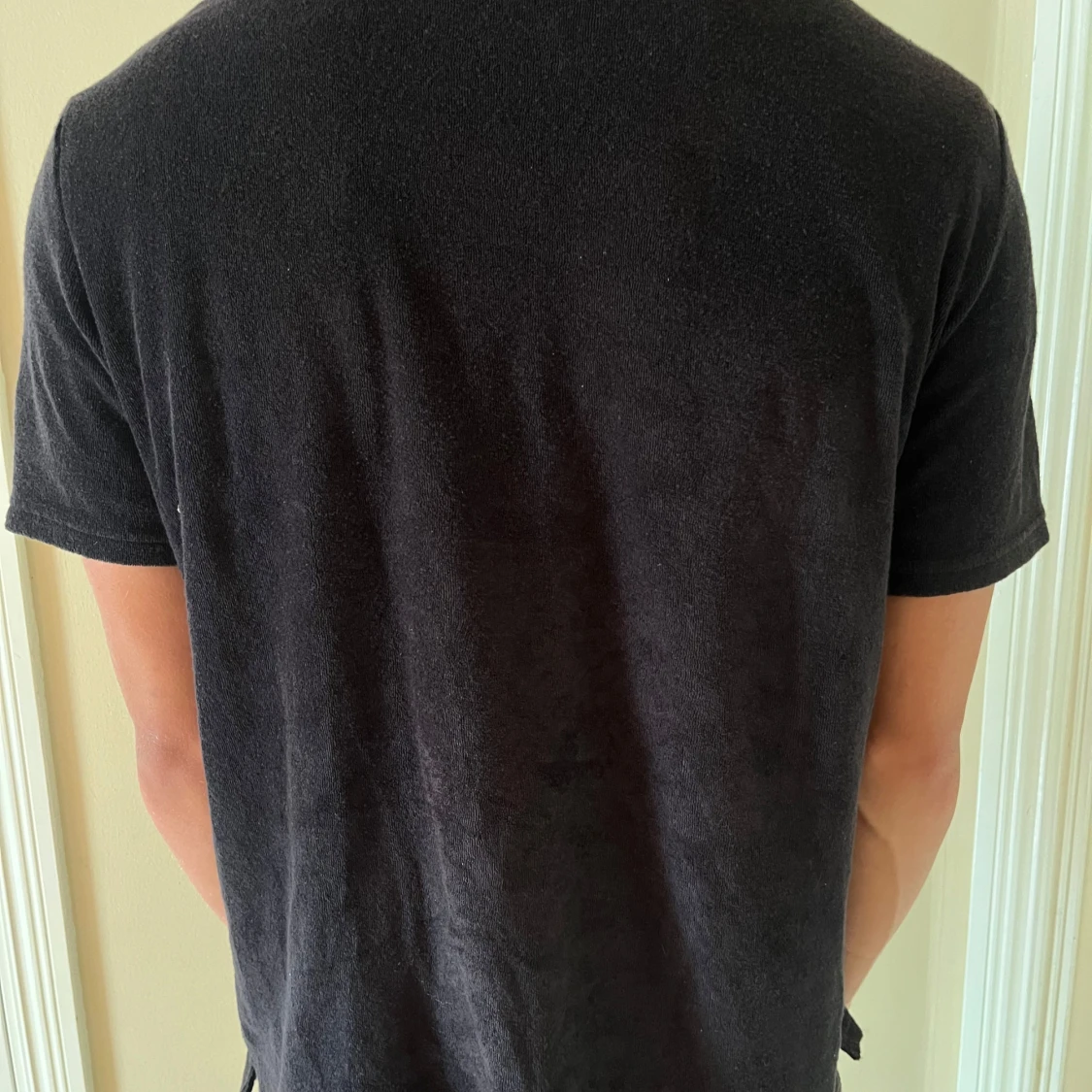 Svart frotté pikétröja East West - 2