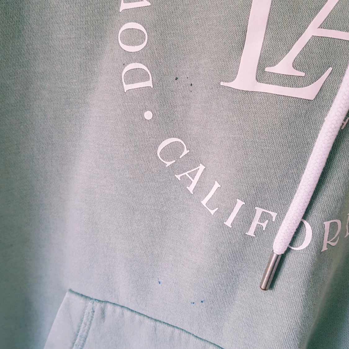 Grön LA hoodie med tryck, strl M - 3