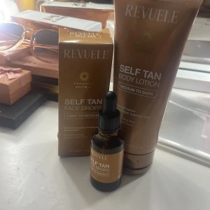 Revuele Self Tan Face Drops & Body Lotion - Nästan helt oandvända. Kommer ej till andvändning därför säljer jag dem! 
