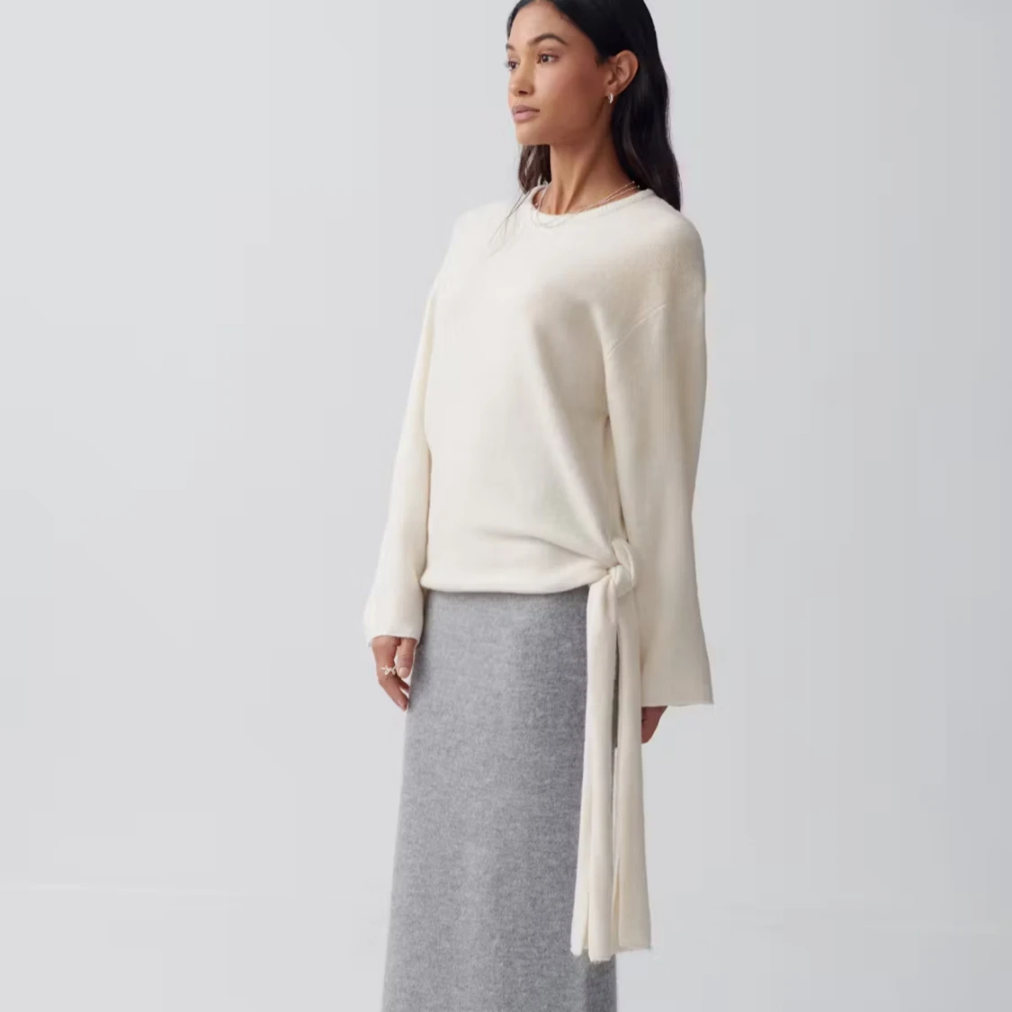 Vit stickad tröja - 1