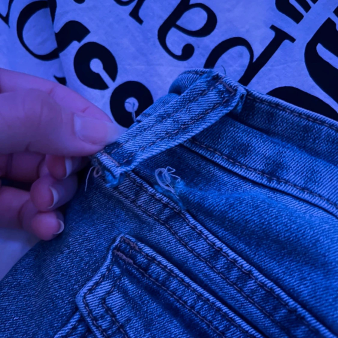 Blå jeans - S - 4