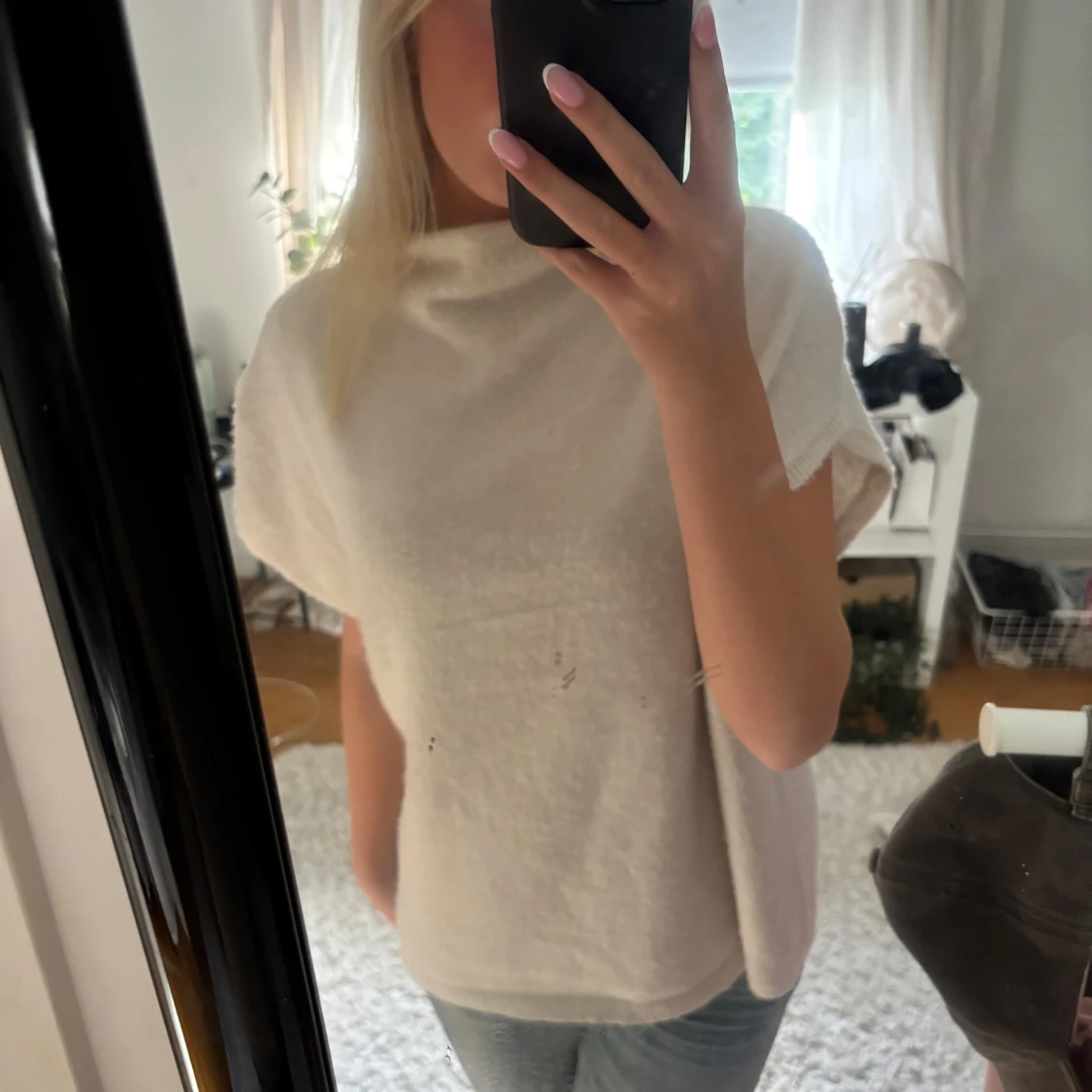 Vit stickad topp från Lindex - 1