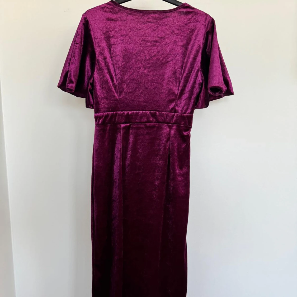 Vinröd sammet klänning - 2