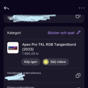 Apex Pro TKL RGB Tangentbord (2023) - Säljer ett Apex Pro TKL RGB tangentbord från 2023. Tangentbordet har en kompakt design utan numerisk del och erbjuder anpassningsbar RGB-belysning. Perfekt för gaming och skrivande med snabb respons och justerbara tangenter.
