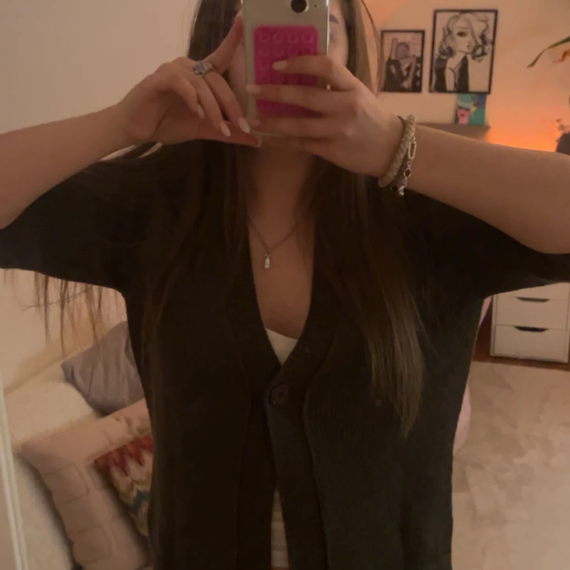 Grön kofta med korta ärmar💓 - 1