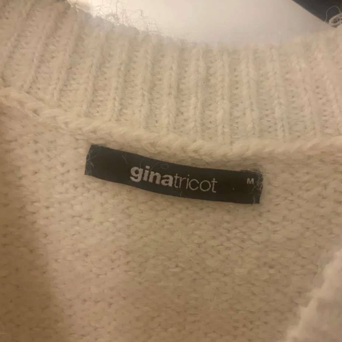 Vit stickad tshirt Gina Tricot - 1