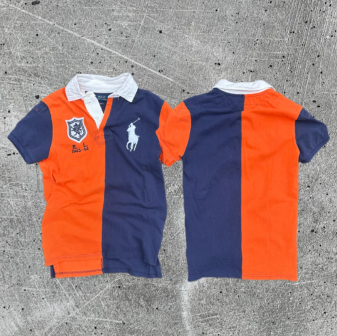 Ralph Lauren pikétröja orange/marinblå