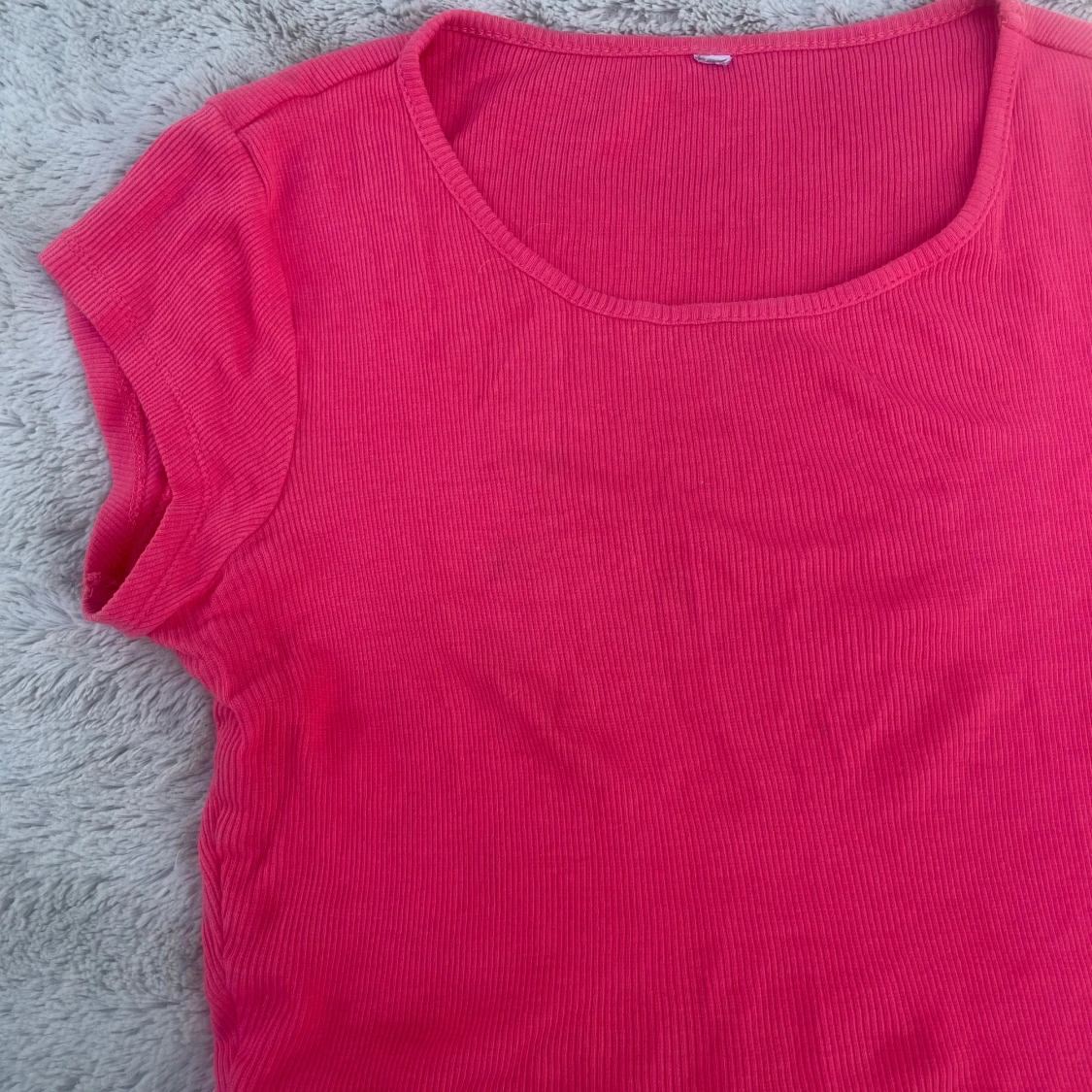 Ribbad rosa croppad topp - 3