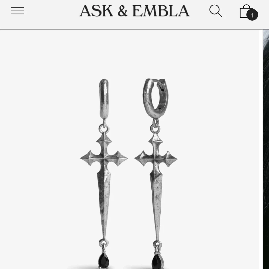 Silverfärgade korsörhängen från Ask & Embla - 2