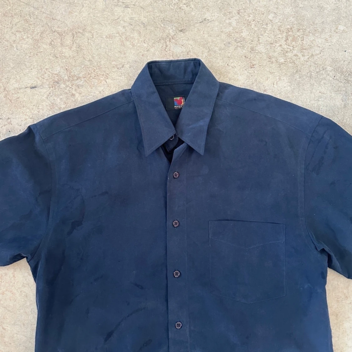 Mörkblå kortärmad skjorta från Fruit of the Loom - 2