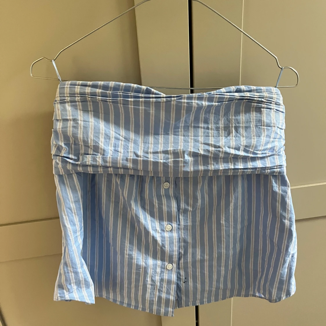 Blåvitrandig skjort - topp från zara - 1