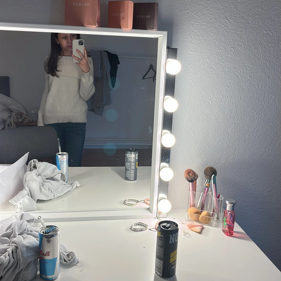 Vit stickad tröja från Lindex