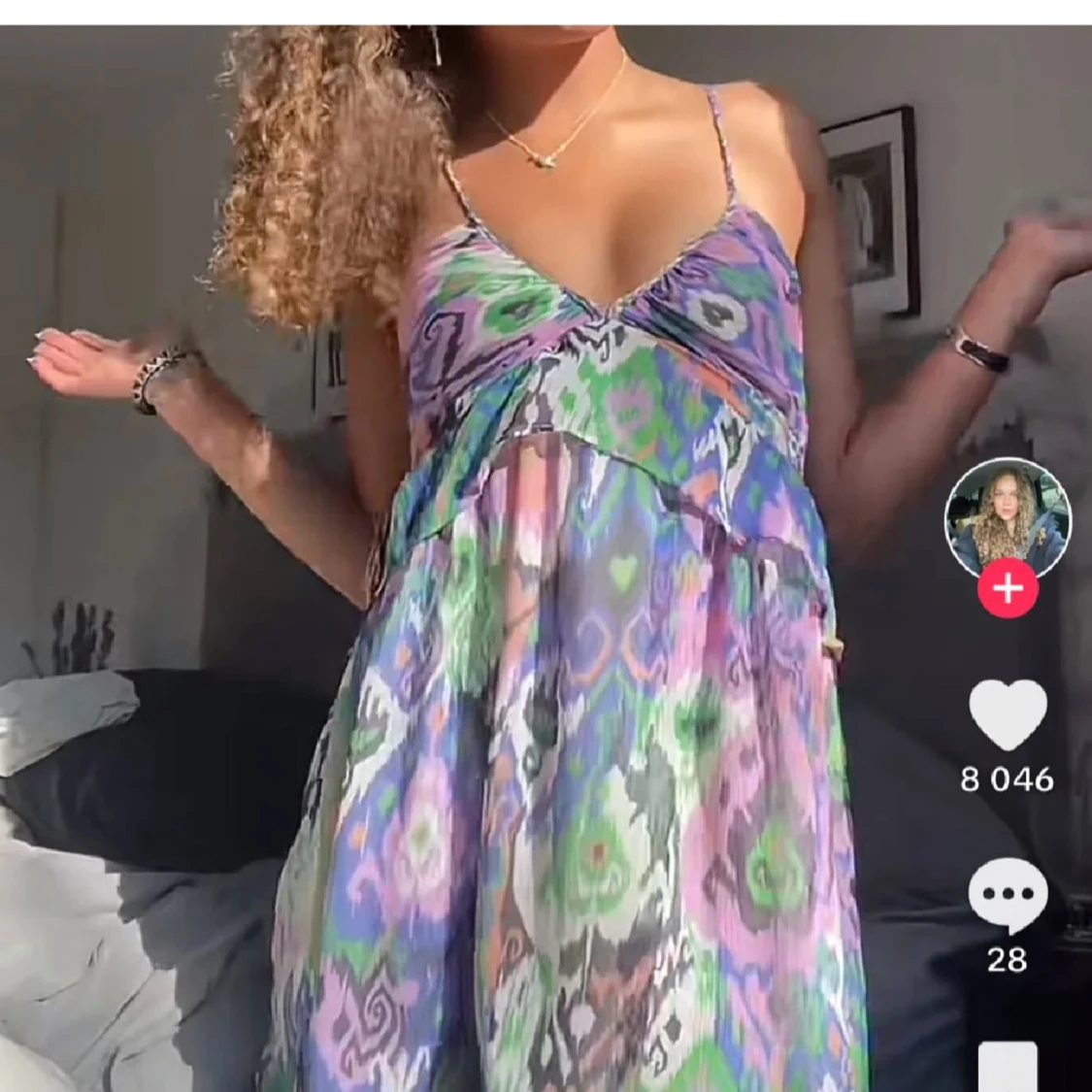 Färgglad miniklänning Zara - 1