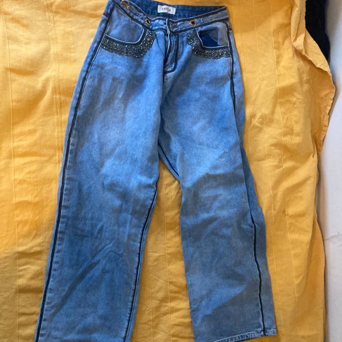 Miss sixty Ljusa högmidjade wide leg jeans med bling • RRFG&R - 2