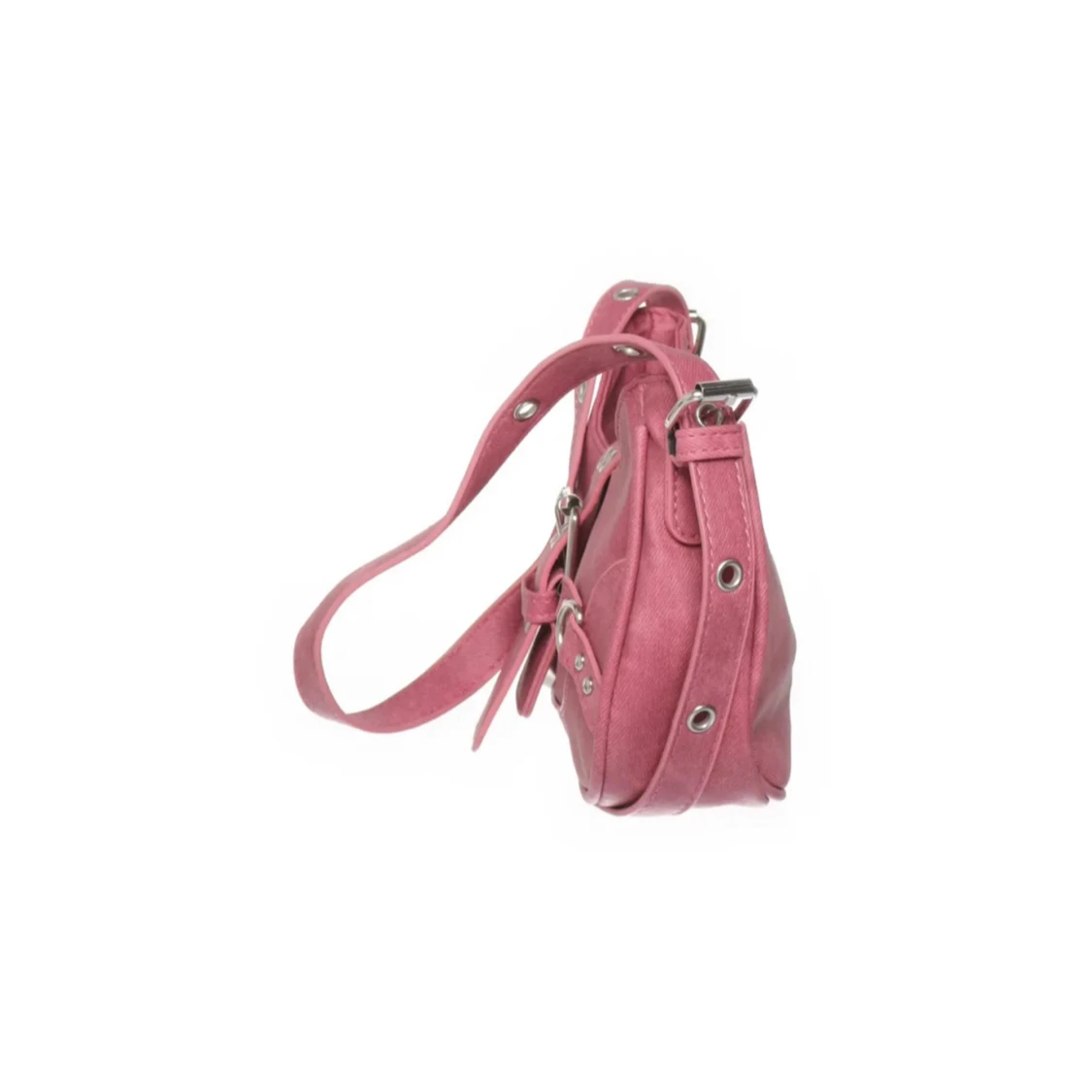 Rosa axelväska med bältesdetalj - 1