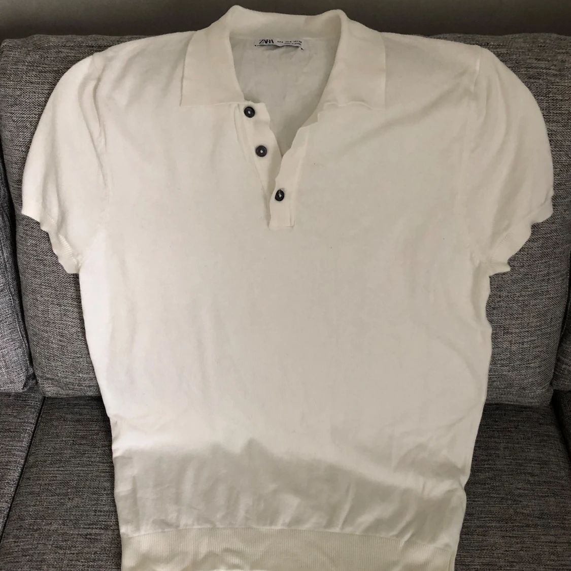 Vit pikétröja från Zara Man