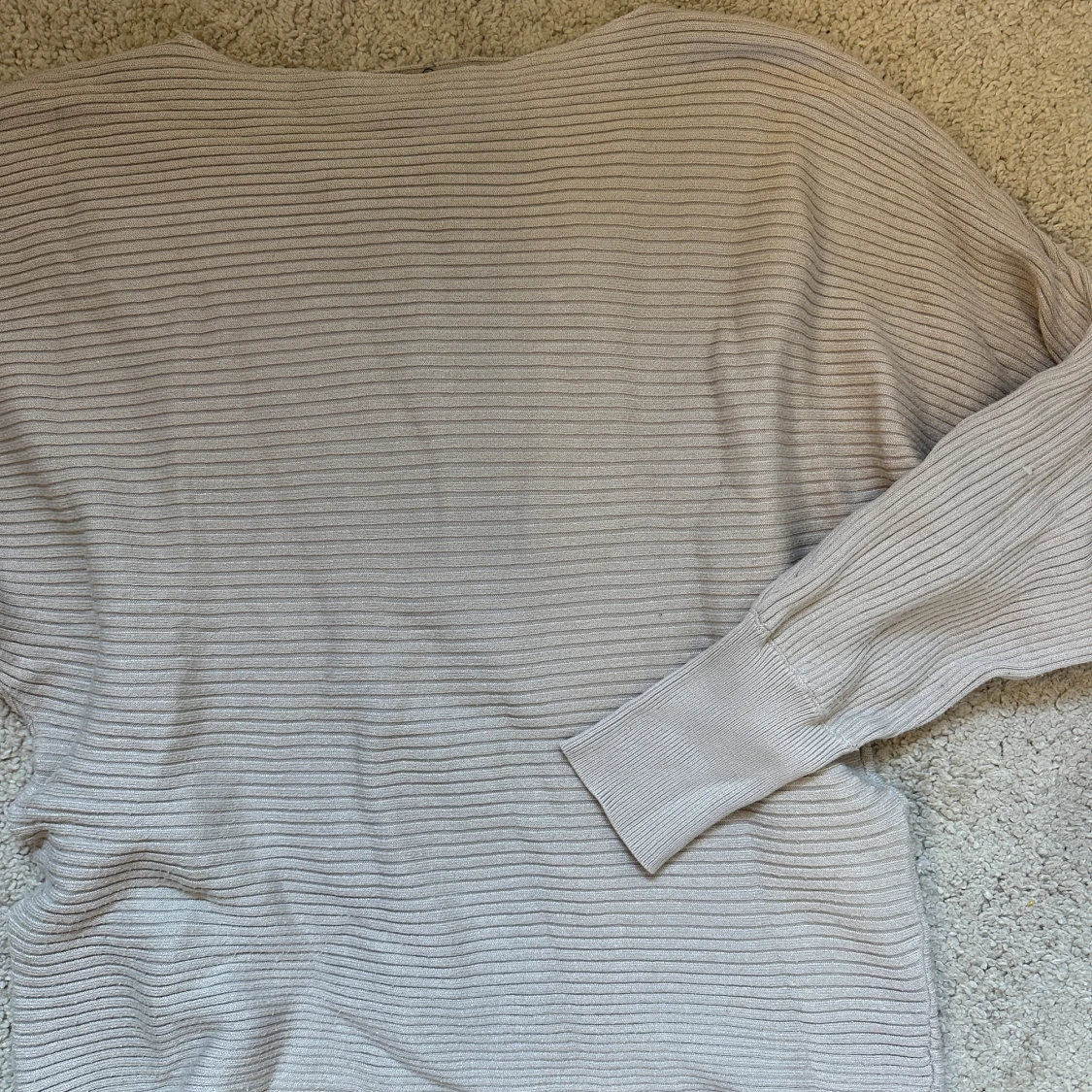 Beige ribbad tröja från ONLY - 1