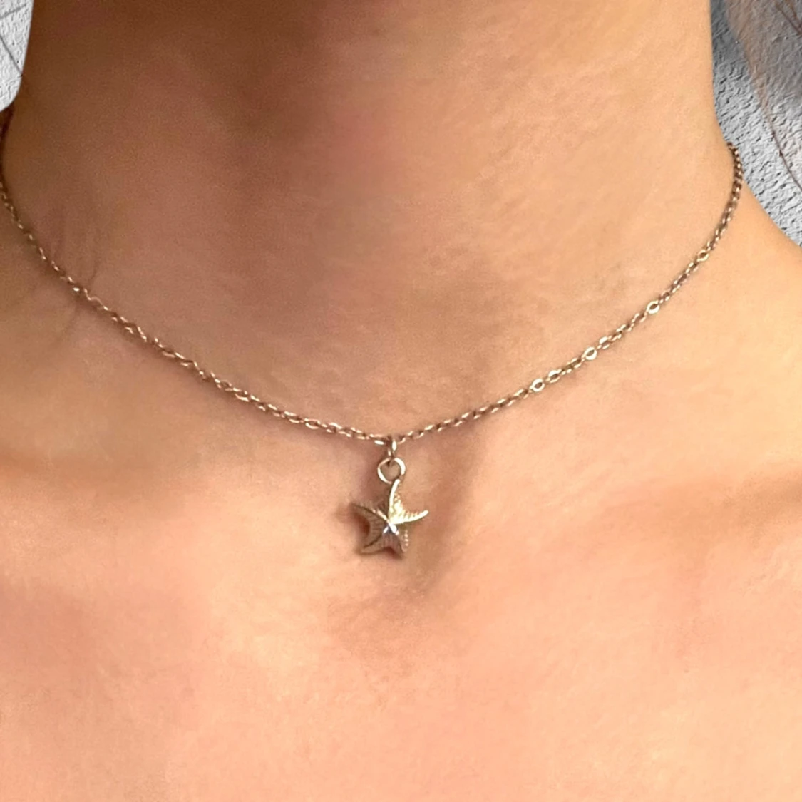 Sjöstjärna chocker silver halsband beach boho  - 1