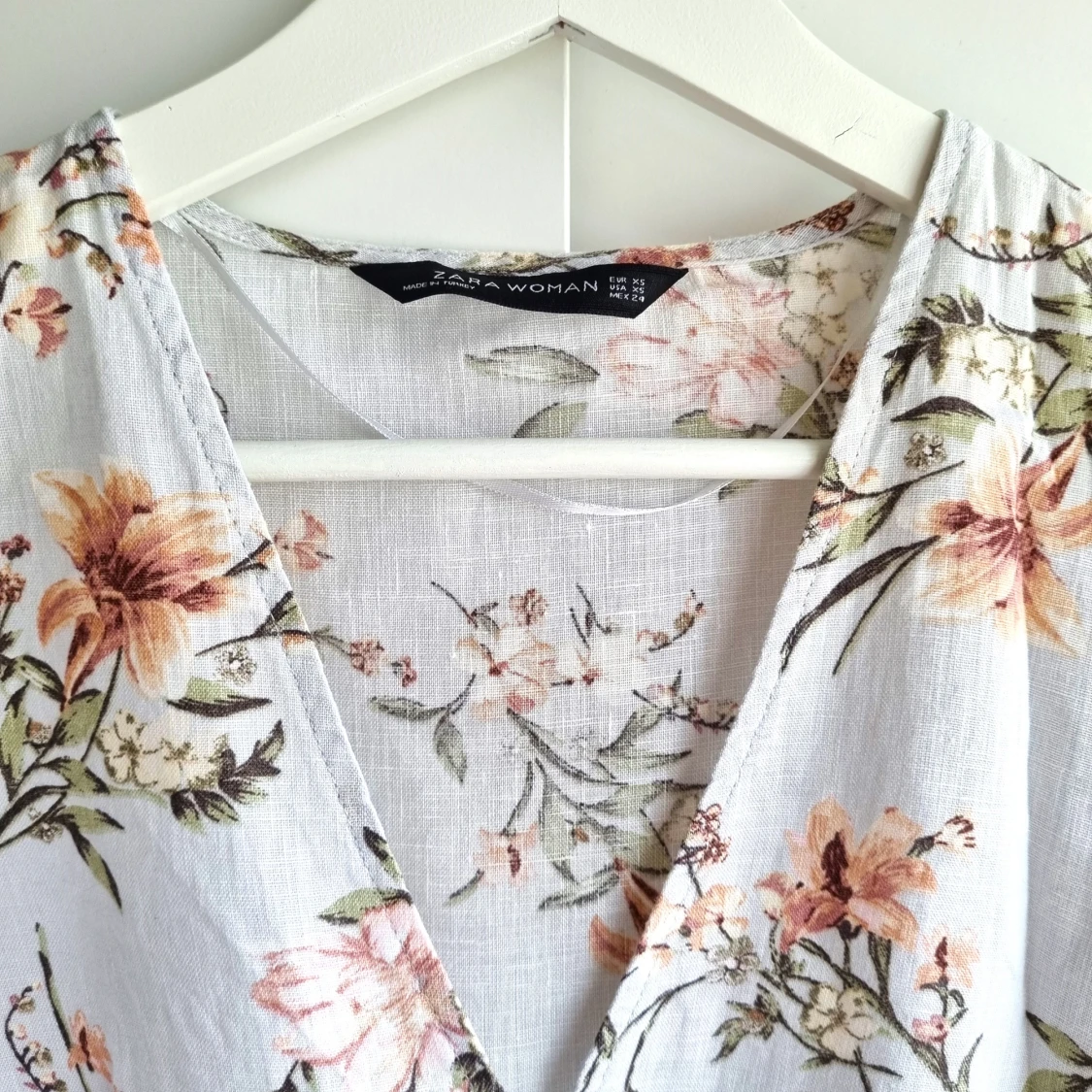 Blommig linneblus Zara - 1