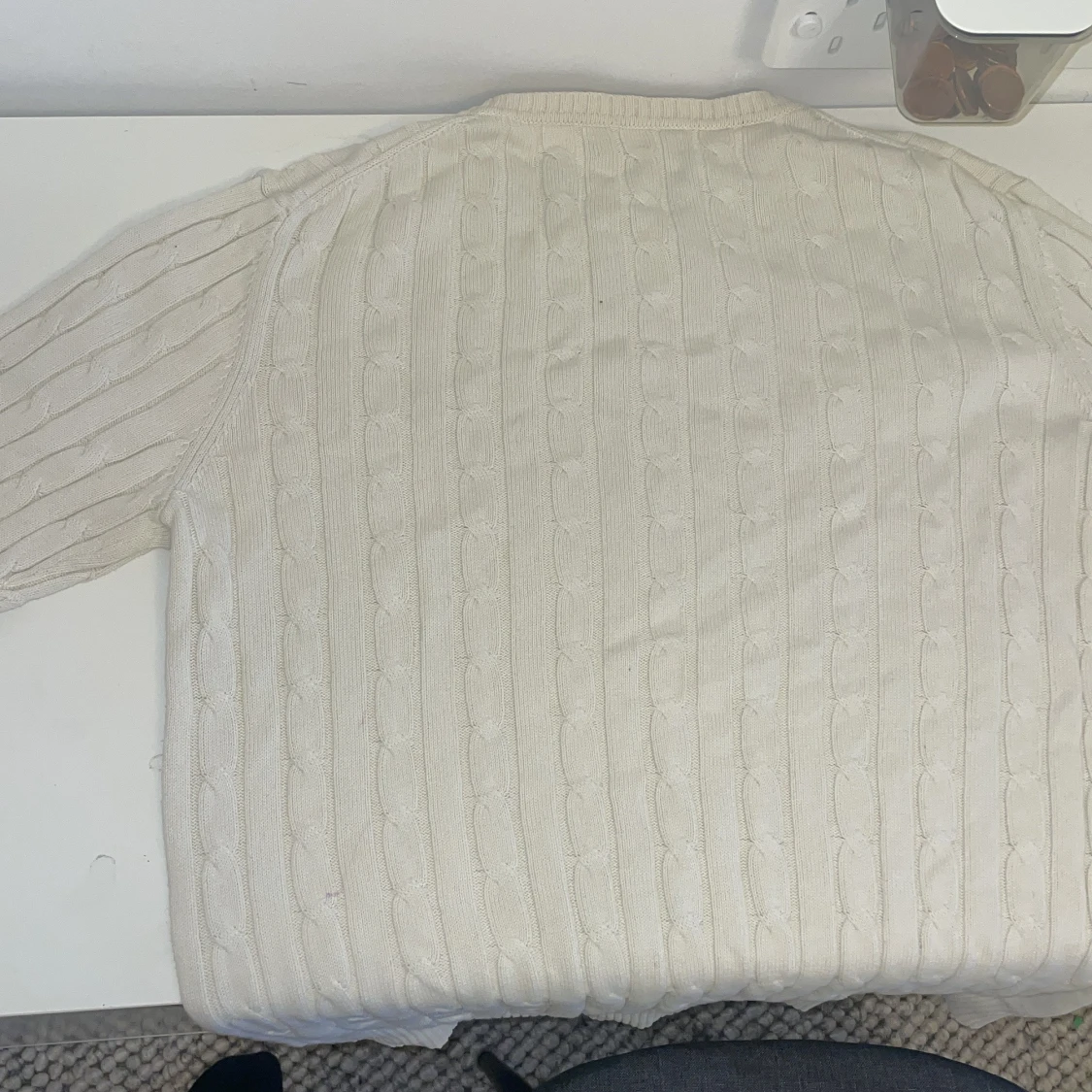 Vit kabelstickad tröja från GANT - 3