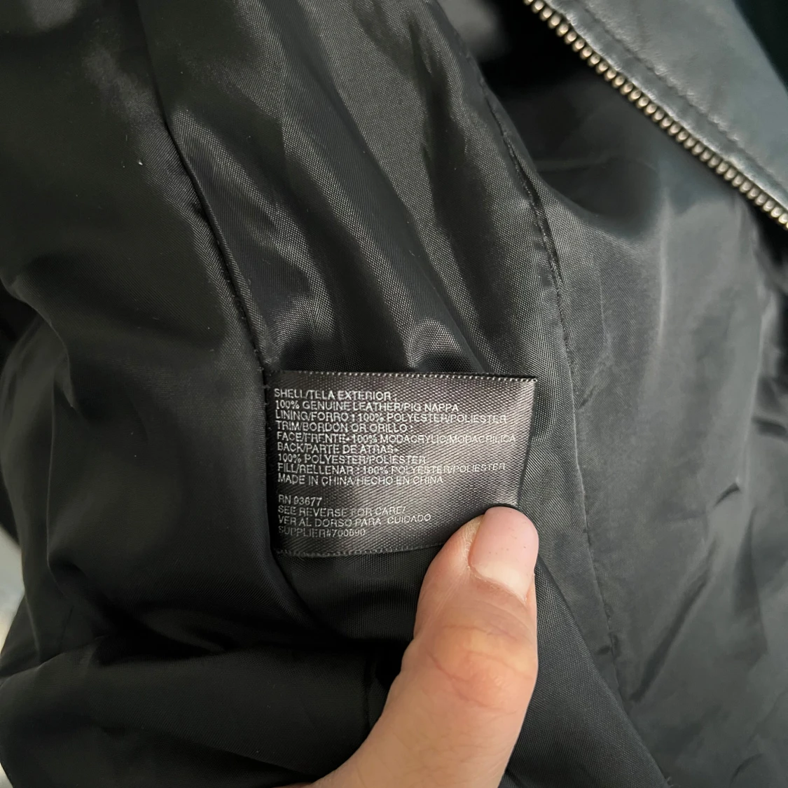 Svart skinnjacka med dragkedja - 2