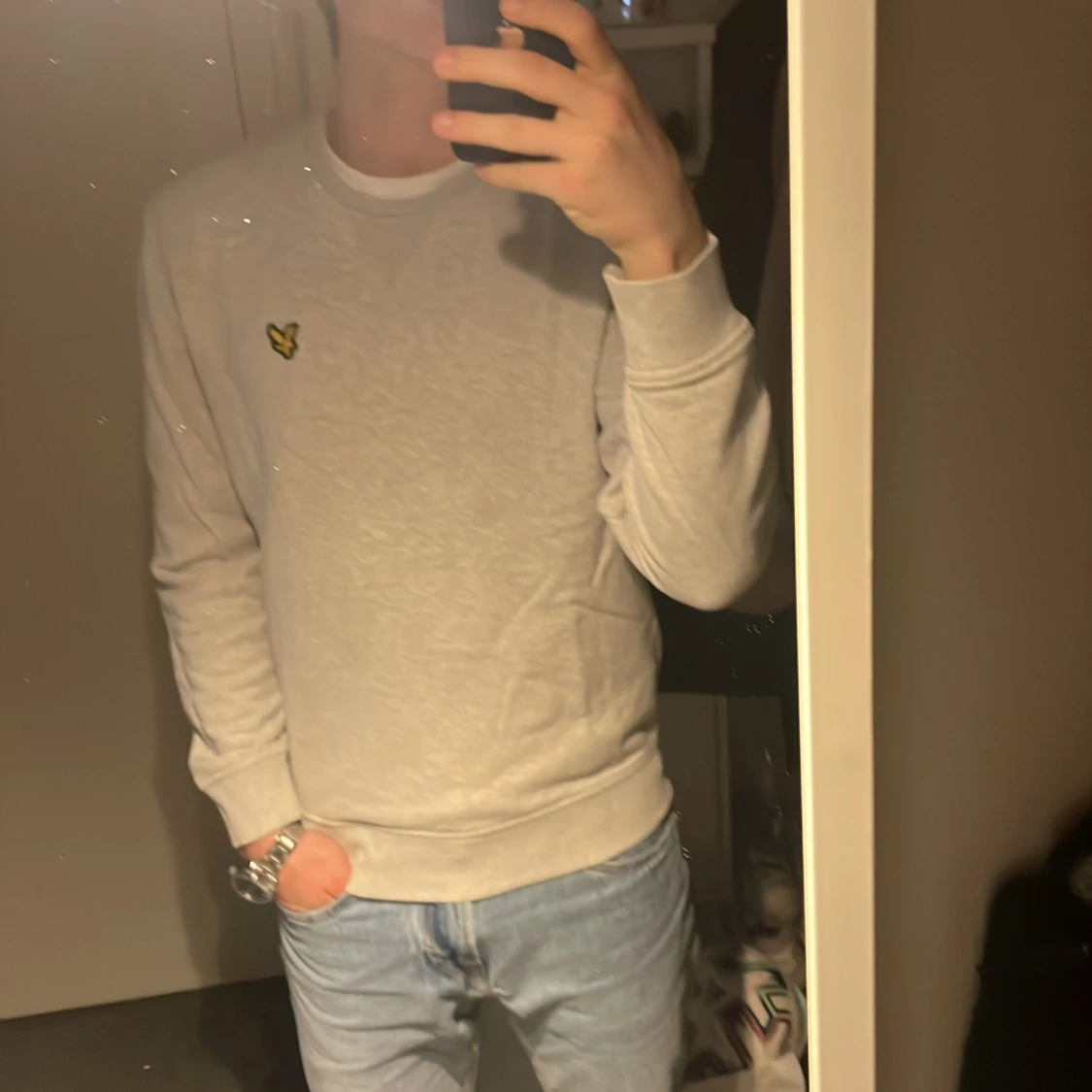 Ljusgrå sweatshirt från Lyle & Scott
