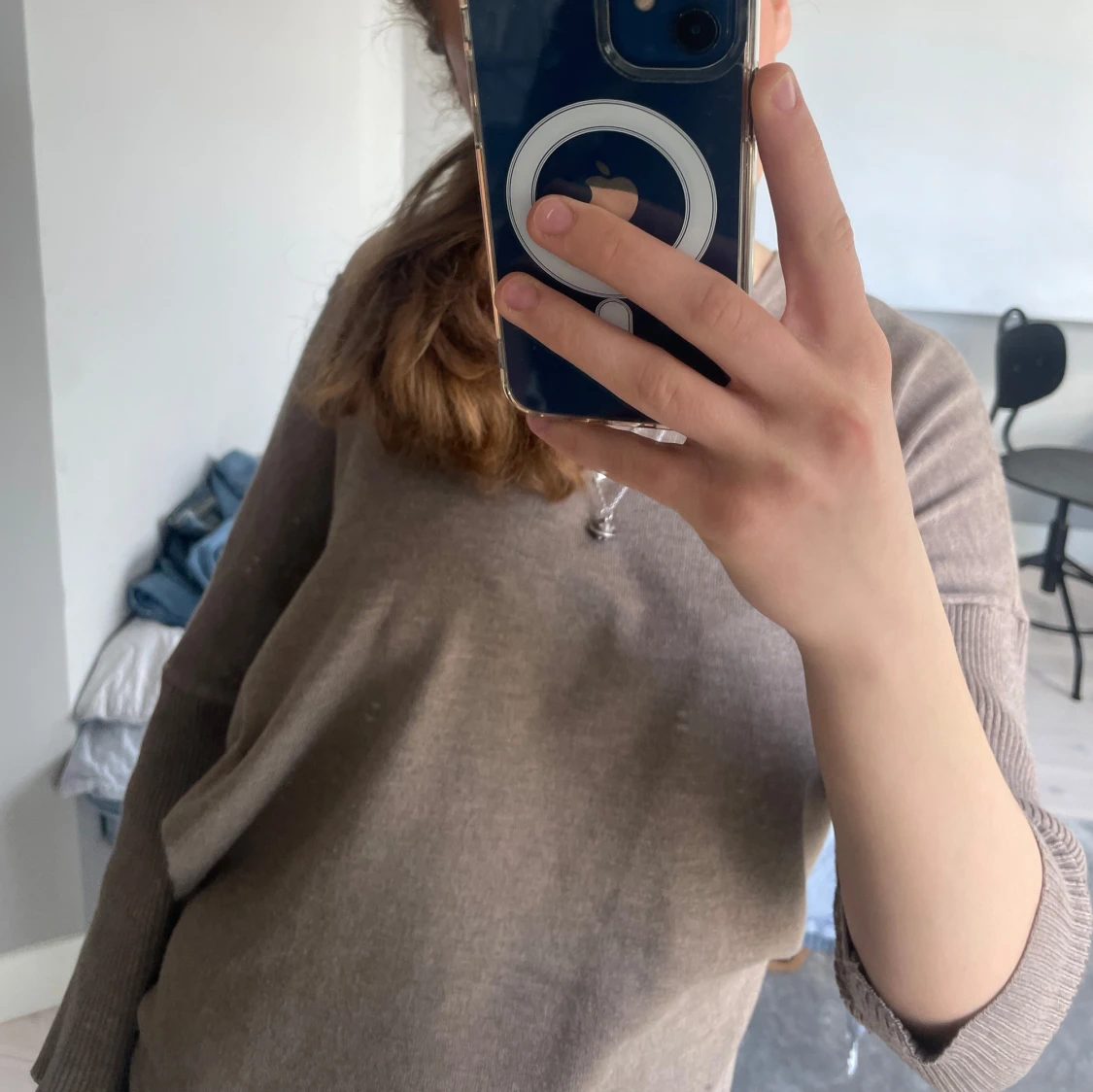 Brun offshoulder tröja - 2