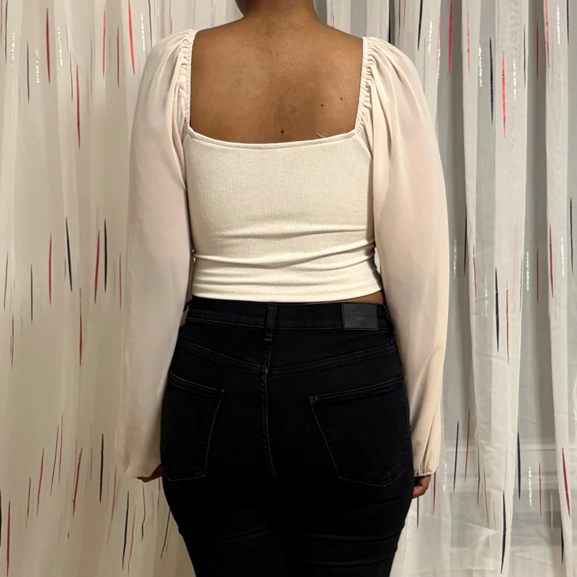 Beige korsettopp med långa ärmar - 4