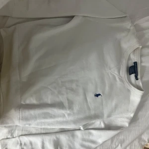 Vit sweatshirt från Ralph Lauren Sport - Säljer en klassisk vit tröja från Ralph Lauren Sport  Den har det ikoniska blå logotypbroderiet på bröstet. Tröjan har en rund halsringning och är tillverkad i mjuk bomull för extra komfort. 