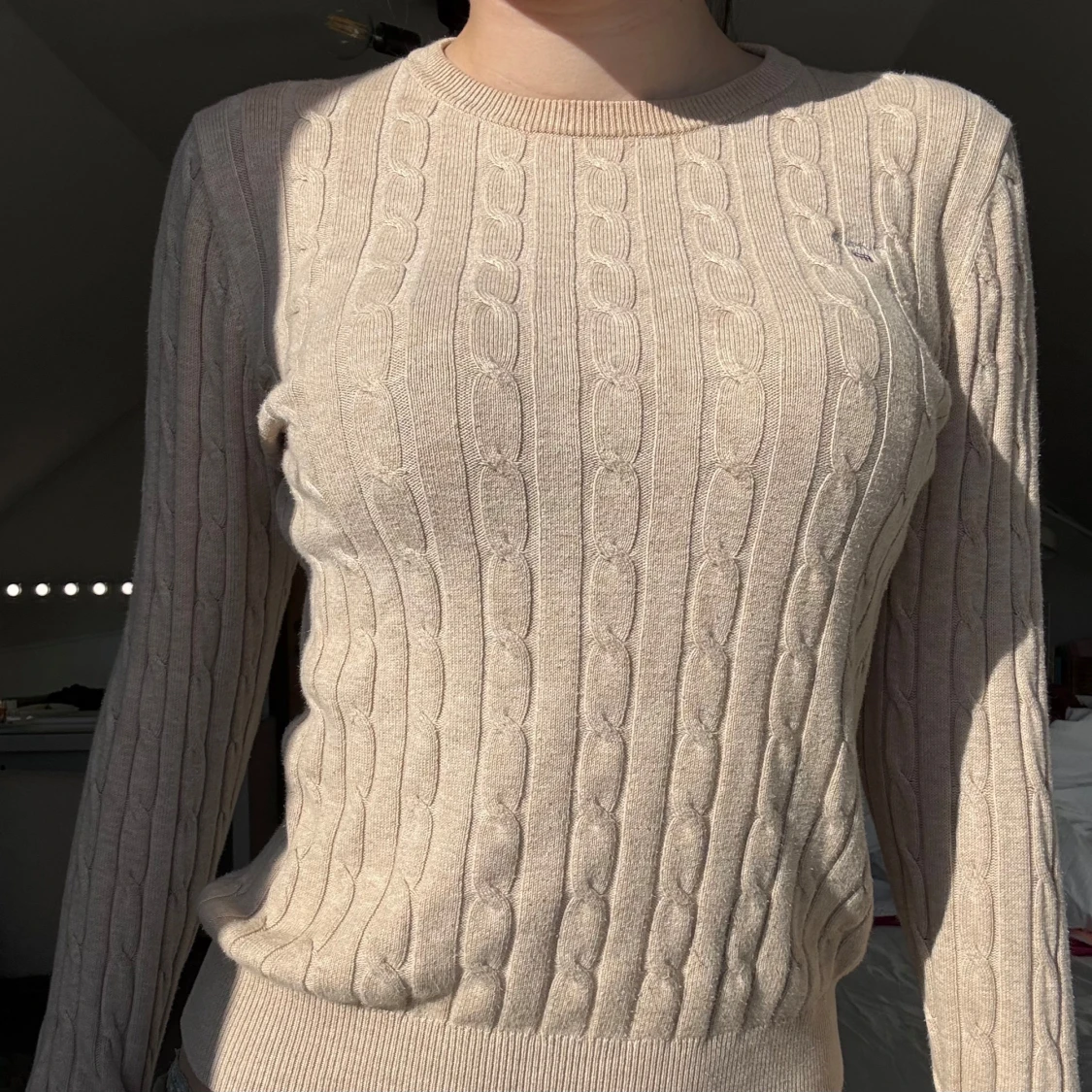 Beige stickad tröja från Gant