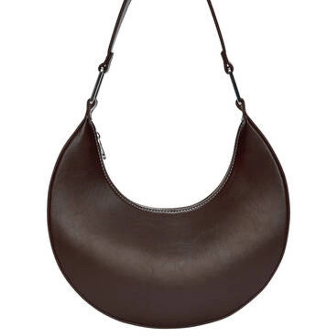 Mörkbrun axelväska i skinnimitation