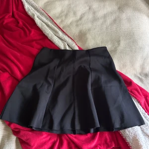 Svart kortkjol från Lindex Kids - Snygg svart kortkjol från Lindex Kids i storlek 170. Kjolen har en klassisk A-linjeformad siluett med slät yta och bred midja. Perfekt för dig som gillar enkel och stilren look. Materialet känns mjukt och följsamt mot huden.